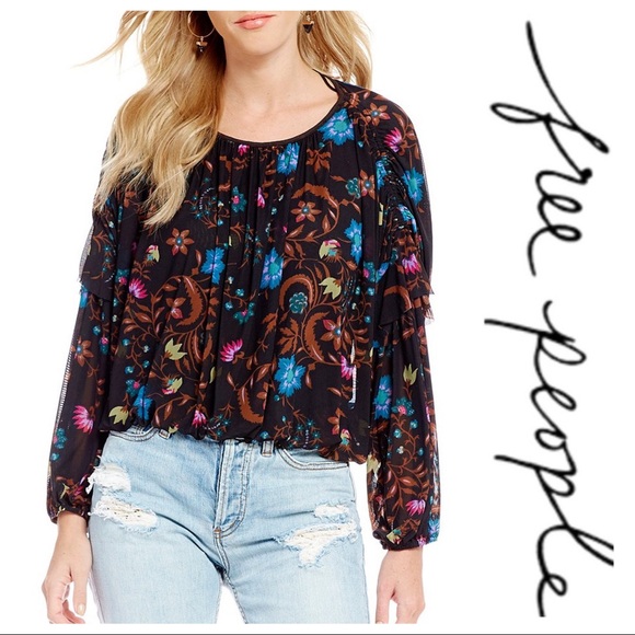 Free People Tops - FREE PEOPLE• Wild flower honey long sleeve top